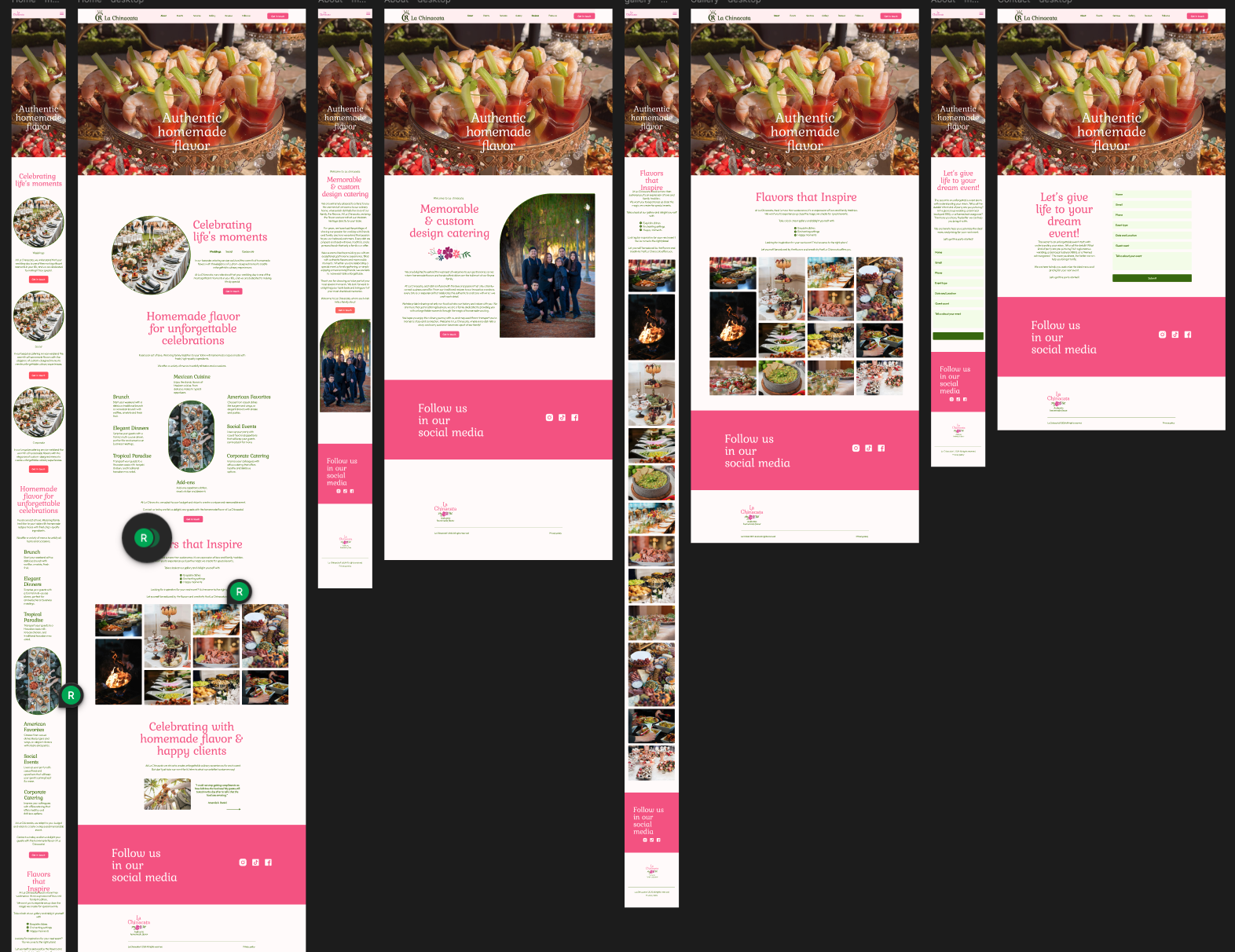 Website Wireframes and Mockups